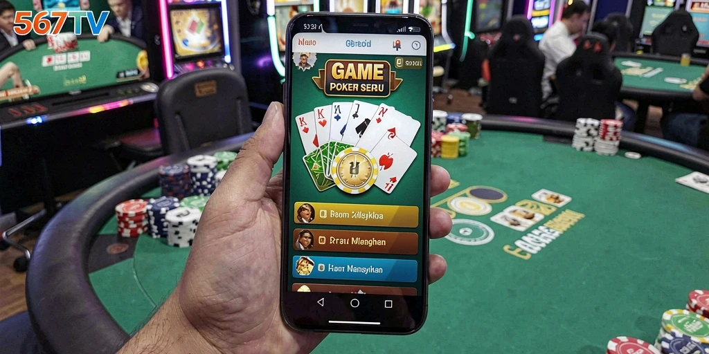 Tampilan gameplay seru di 567TV saat bermain Poker.
