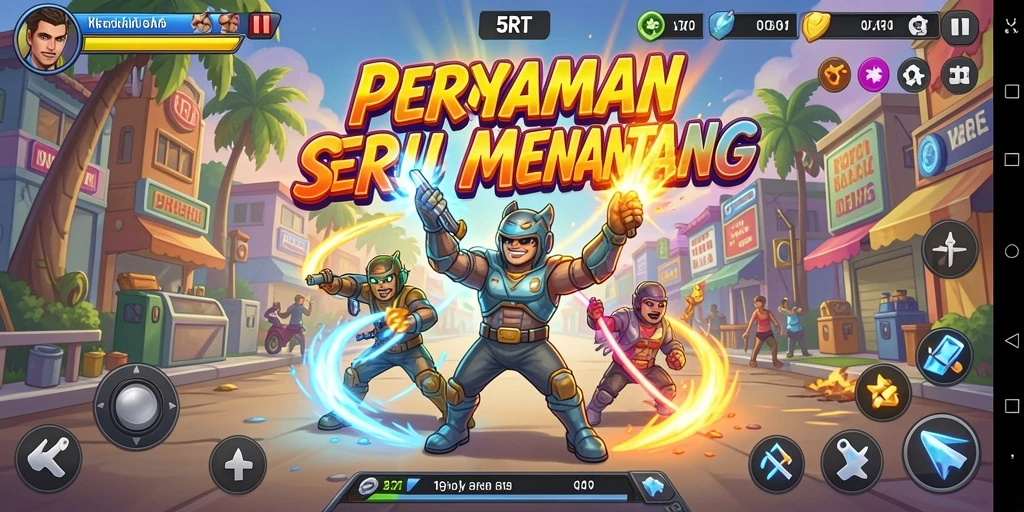 Screenshot gameplay 5RT menampilkan aksi seru di level baru.