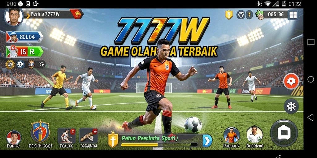Tampilan permainan menegangkan dari 7777W yang penuh aksi olahraga.