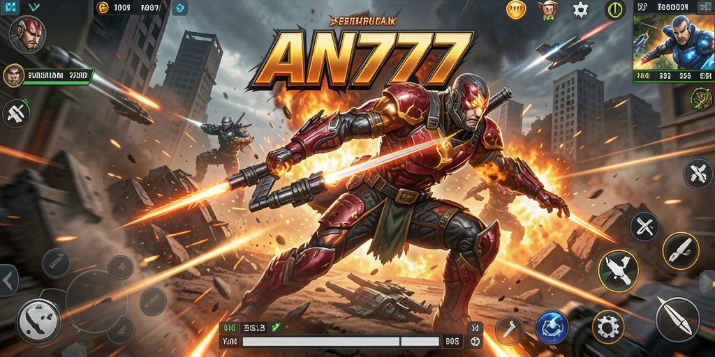 Gameplay seru AN777 dengan pertempuran intens dan strategi mendebarkan.