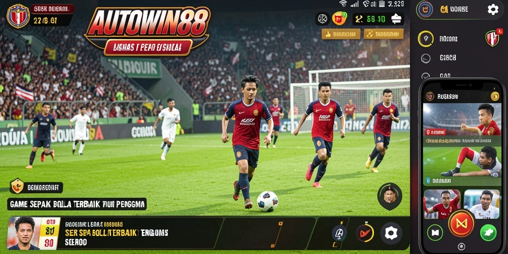 Screenshot gameplay AUTOWIN88 dengan aksi seru dari pertandingan sepak bola.