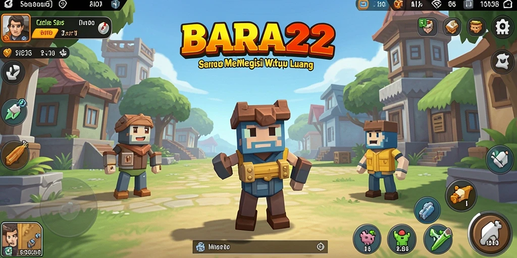 Screenshot gameplay BARA22 menunjukkan karakter yang sedang berkembang.