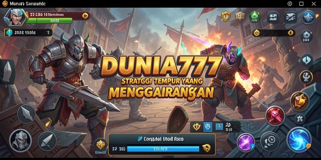 Tampilan gameplay DUNIA777 menampilkan strategi yang mendalam dan pertarungan seru.