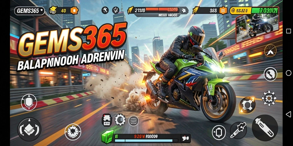 Tampilan mendebarkan dari balapan motor dalam GEMS365.