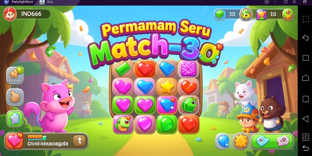 Tampilan gameplay IND666 yang penuh warna dan seru saat mencocokkan objek.