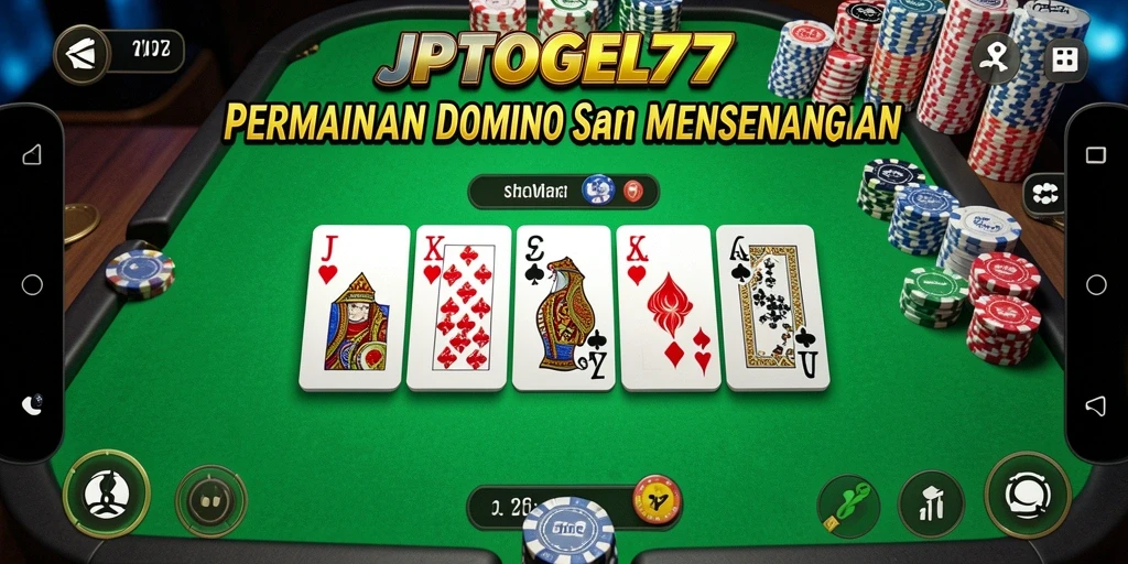 Tampilan gameplay seru dari JPTOGEL77 di dalam permainan Domino.