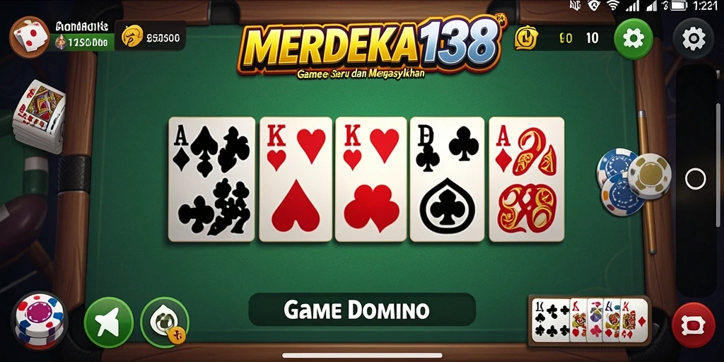 Screenshot gameplay <strong>MERDEKA138</strong> yang menunjukkan keseruan bermain Domino.