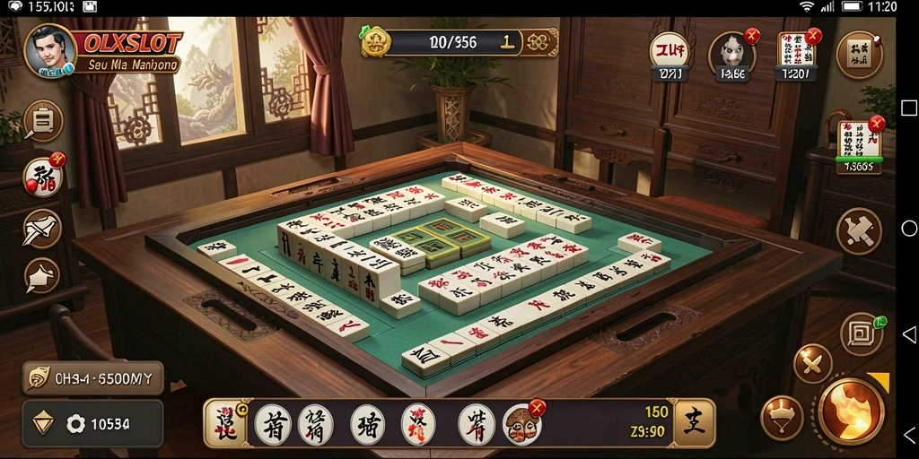 Tampilan gameplay menarik dari OLXSLOT saat memainkan Mahjong.