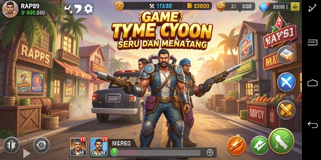 Screenshot gameplay Tycoon yang menampilkan pengelolaan bisnis yang intens.