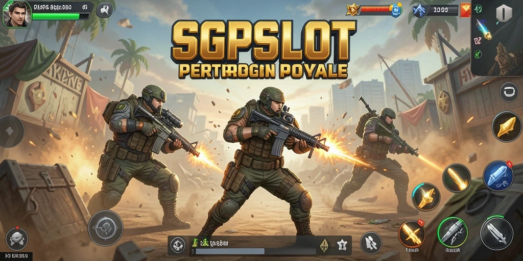 Screenshot menunjukkan aksi intens dalam SGPSLOT Battle Royale.