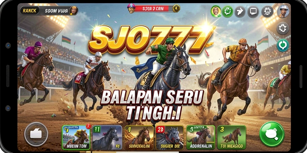 Screenshot gameplay SJO777 yang menunjukkan aksi balapan seru.