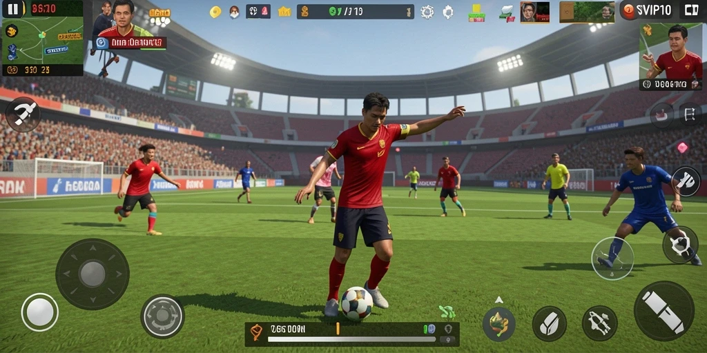 Screenshot SVIP10 menampilkan aksi seru dalam gameplay olahraga.